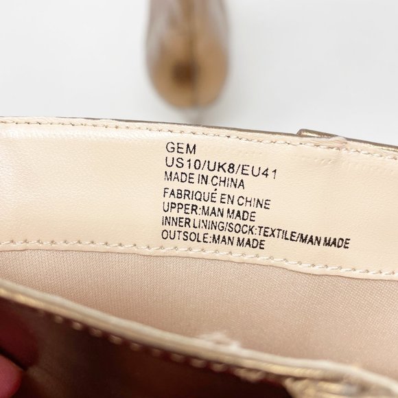 JF J. Ferrar Womens Gold Vegan Leather Slip on Mid Calf Boots Size 10 - Picture 7 of 11